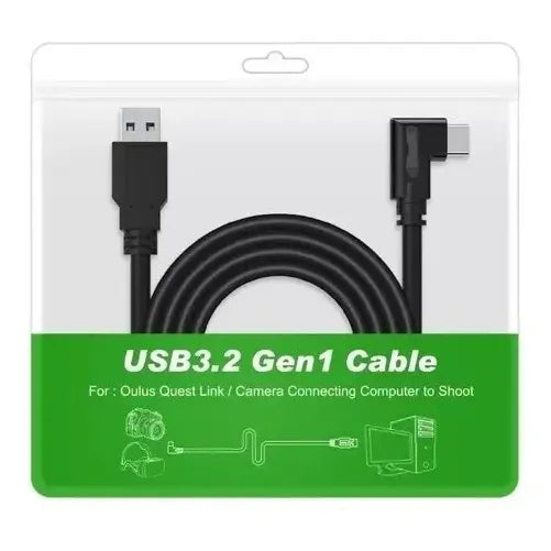 Cable Usb Para Oculus Link Quest 2 Vr Usb-c A 3.2 5mt 5gbps Negro