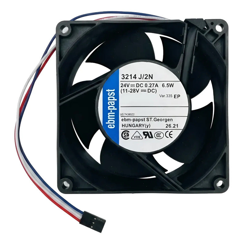 Ventilador Fan Cooler 3214 J/2n 24v Y 12v 0.27a 92x38mm 3pin Negro