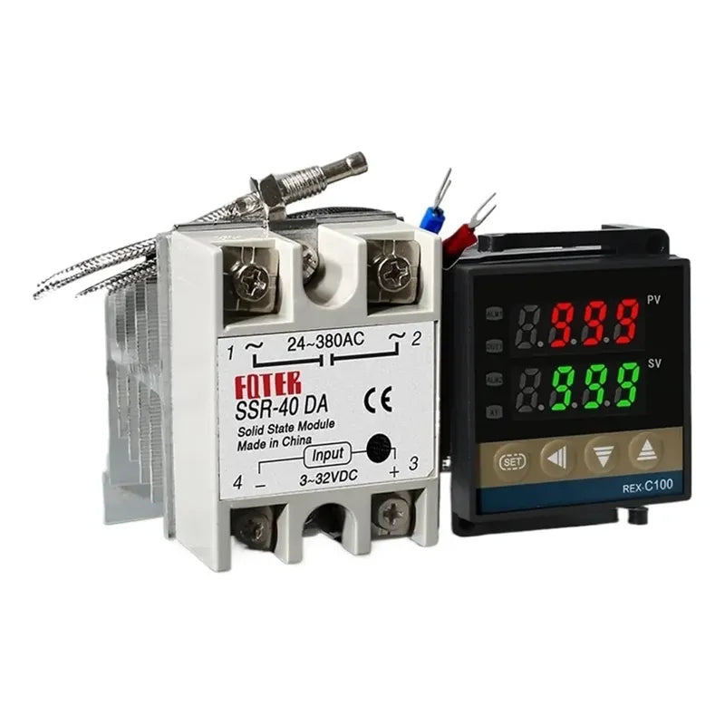 Kit Controlador Temperatura Pid Rex-c100 Termocupla Ssr-40