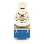 Switch Presion Pulsador Interruptor Pedalera 3pdt 9 Pines Azul Silver