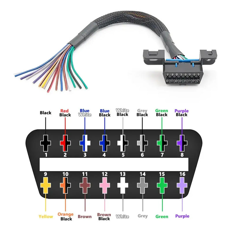 Puerto Obd2 Obdii Para Auto J1962 16 Pin Conector Hembra