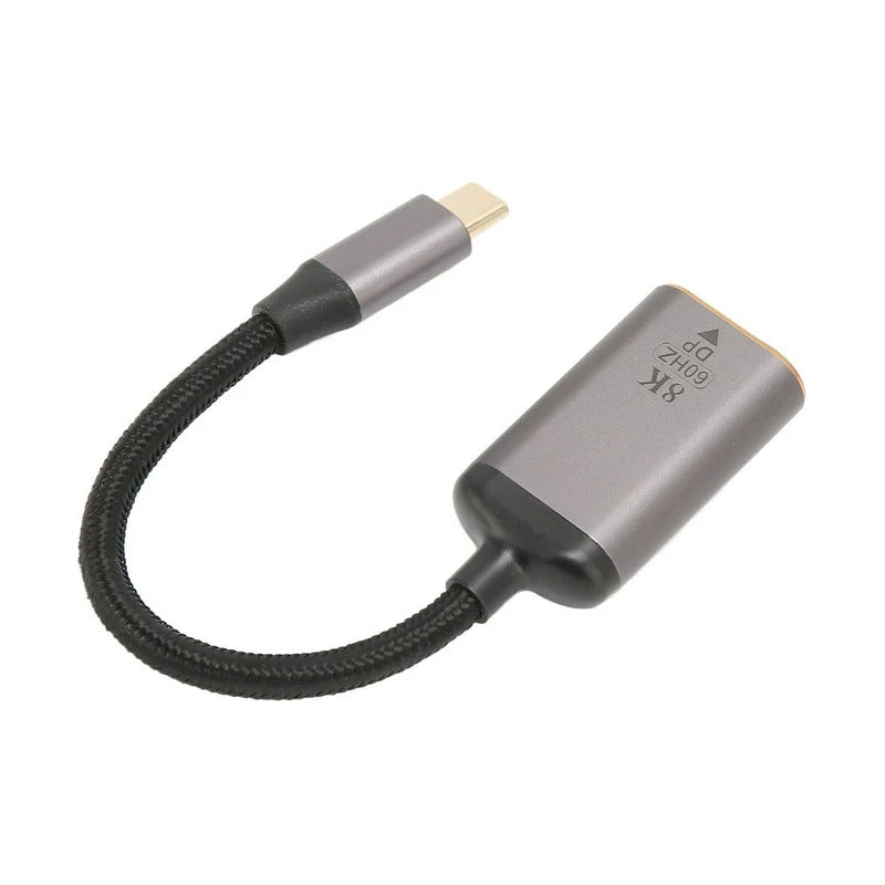 Adaptador Usb Tipo C A Displayport Hembra 4k 144hz- 8k 60hz Negro