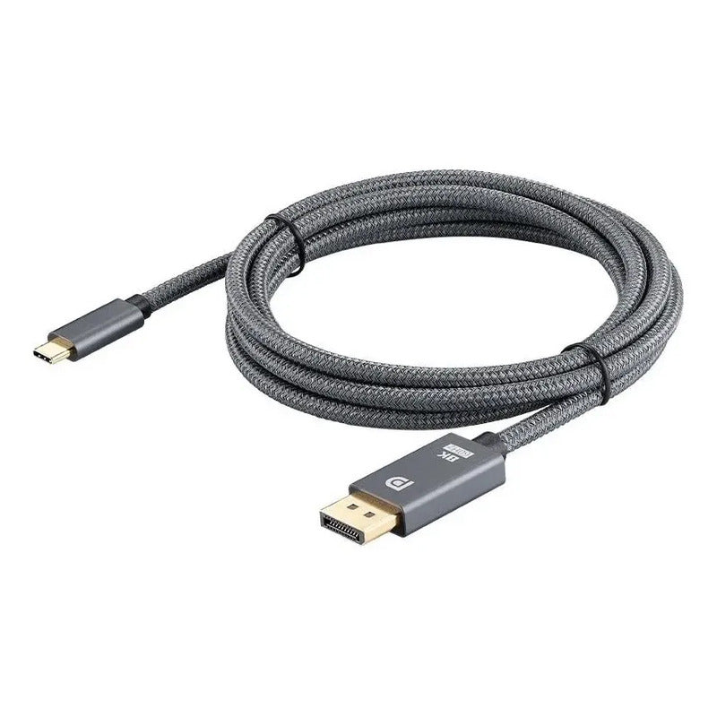 Cable Usb Tipo C Displayport 8k 60hz - 4k 144hz 2metros 80gb Gris