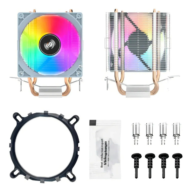 Disipador Cpu Rgb Para Intel Amd Lga 1700 115x Am5 4 Pines Blanco