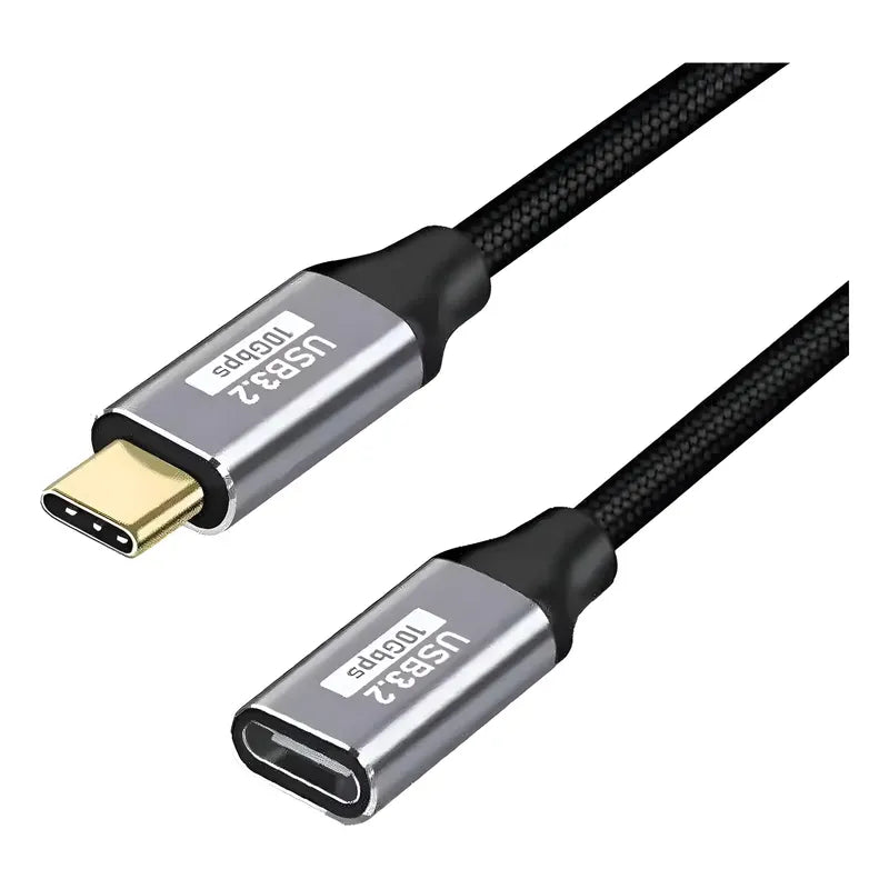 Cable Extension Macho Hembra Tipo C 10gbps Usb 3.2 3m Pd100w Gris Oscuro