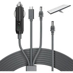 Cable Cargador De Auto 3 En 1 Para Starlink Mini Tipo C 2mt Negro Y Gris