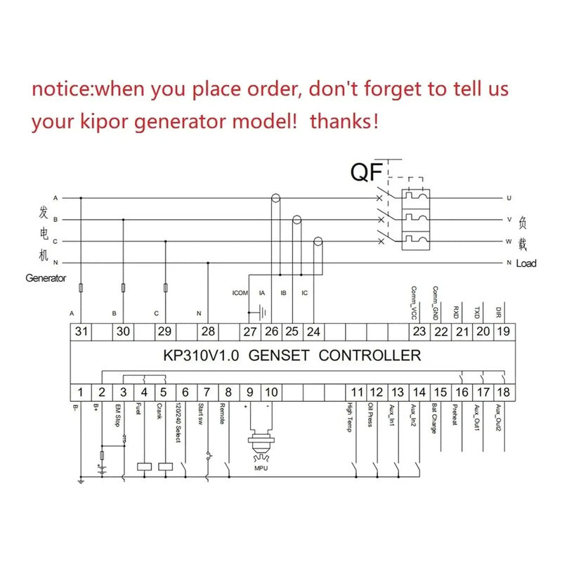 Modulo Controlador De Generador Diesel Kp310 V1.0 Genset Led