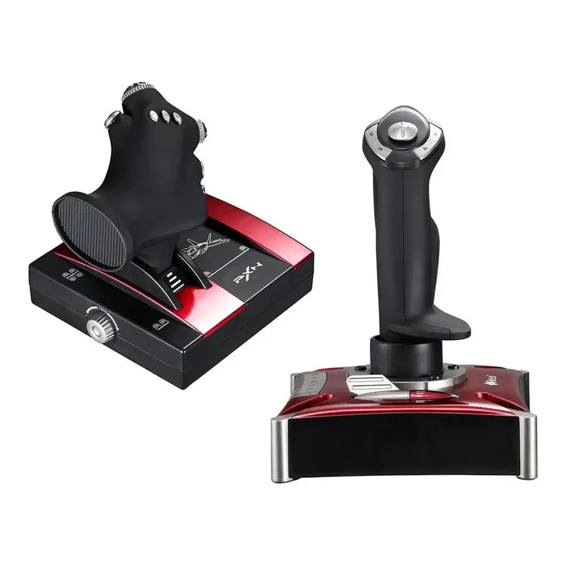 Joystick Simulador Vuelo Pxn-2119 Pro Palanca Usb Control Rojo Con Negro