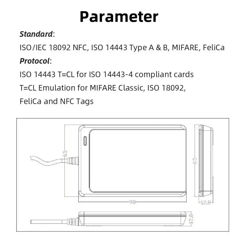 Lector Grabador Usb Smart Card Rfid Nfc Iso/iec18092 Acr122u Blanco Usb