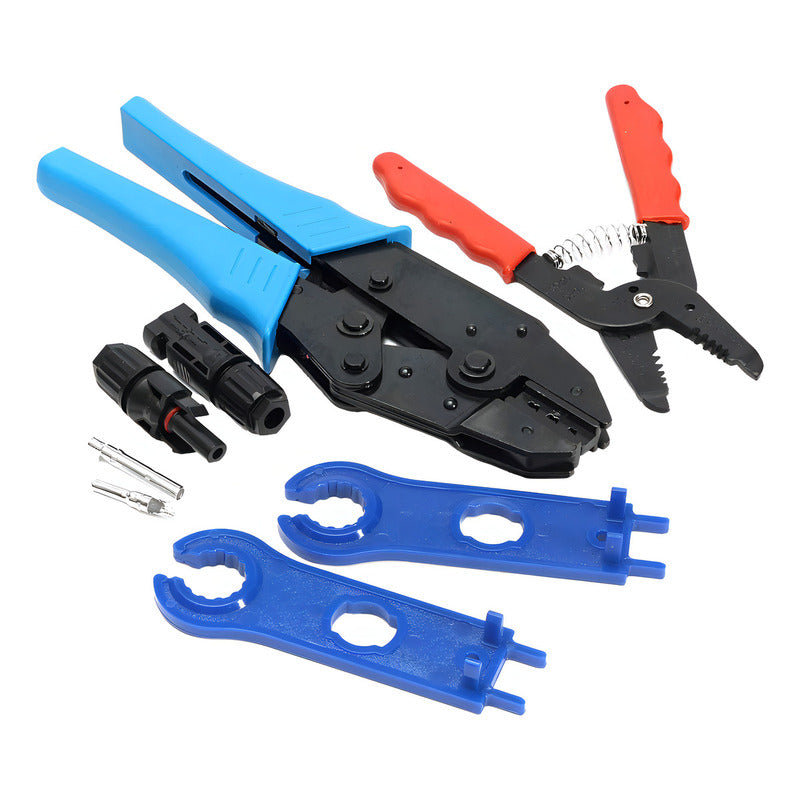 Set Herramientas Crimpadora Tereparochile Mc4 Panel Solar Pelacable Negro