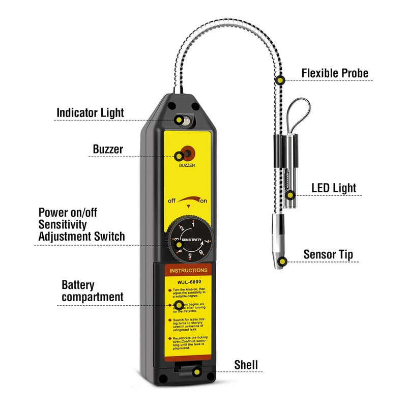 Detector Fuga Gas Refrigerante Halogeno R134a R22 R125 R500