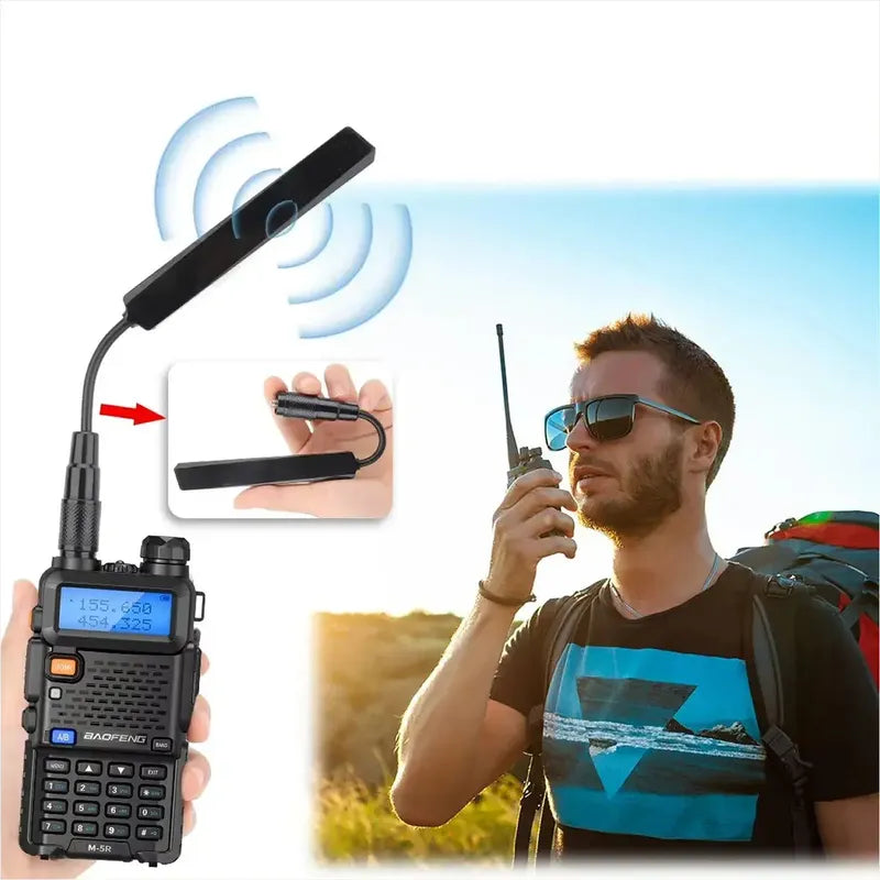 Antena Táctica Flexible Doble Banda Para Radio Baofeng Sma-f
