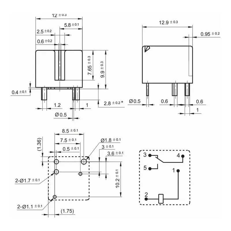 Rele Relay V23086-c1002-a403 12vdc 5 Pines
