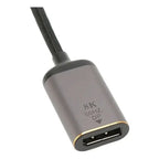 Adaptador Usb Tipo C A Displayport Hembra 4k 144hz- 8k 60hz Negro