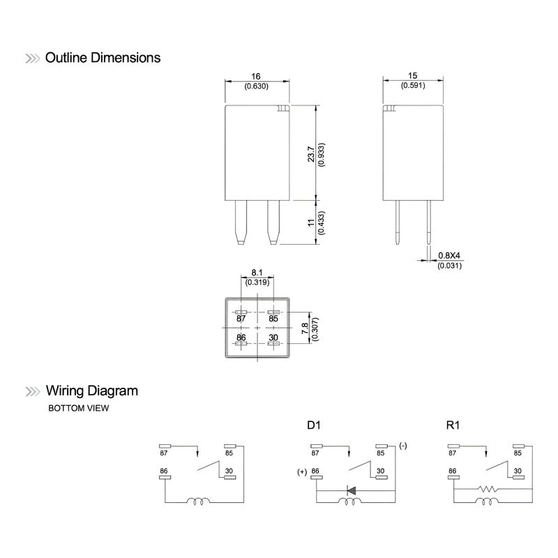 Rele Relay Automotriz 303-1ah-c-r1 U01 12vdc 4 Pines