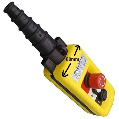 Botónera Switch Puente Grua 3 Botones - 1 Eje Con Emergencia Amarillo