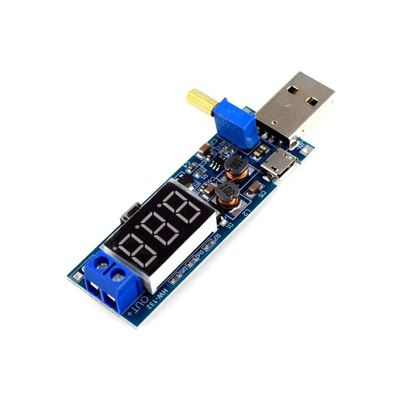 Fuente Ajustable Con Voltimetro Step Up Down Usb Dc-dc Lcd