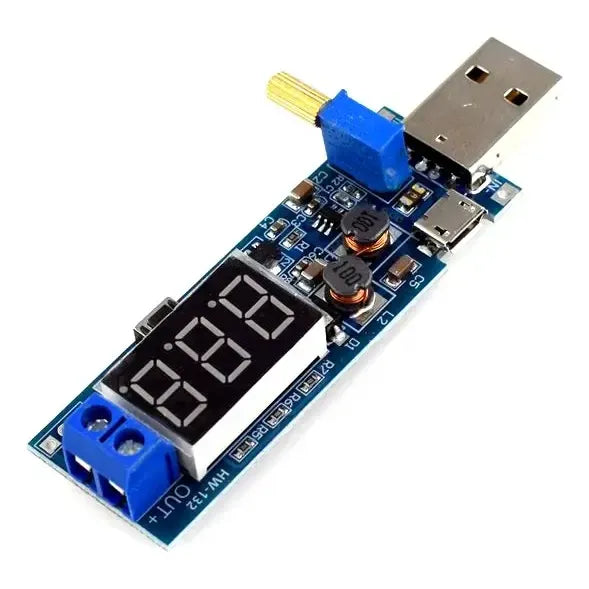 Fuente Ajustable Con Voltimetro Step Up Down Usb Dc-dc Lcd