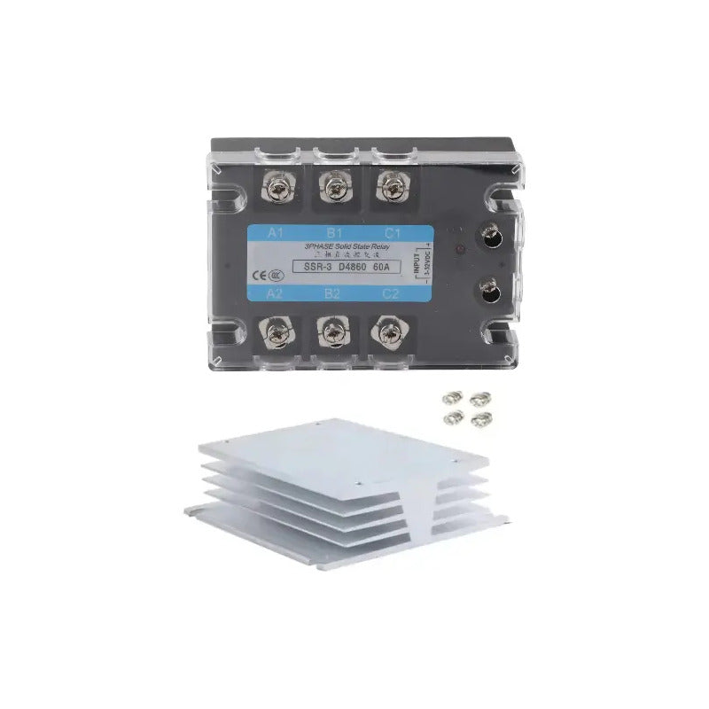 Rele Estado Solido Ssr 220v 60a Trifasico 24-480vac 3-32vdc
