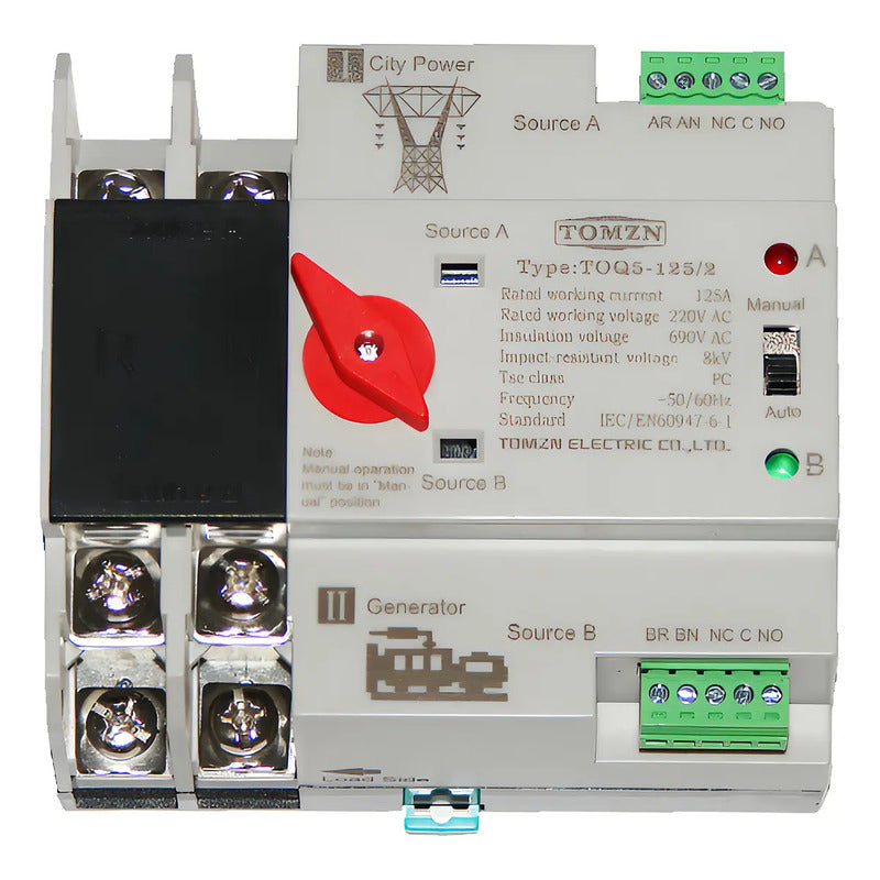 Automático Tereparochile Ats 125a 2 Polos Iec/en60947-6-1