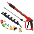 Pistola Hidrolavadora + 5 Boquillas Altapresion 5000 Psi Rojo Y Negro