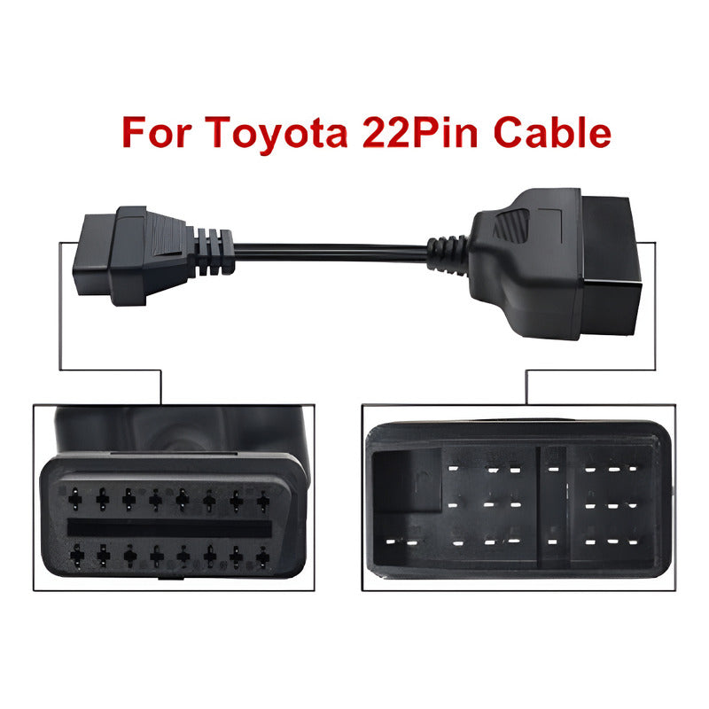 Cable Adaptador Obd De 22 Pines A Obdii 16 Pin Para Toyota