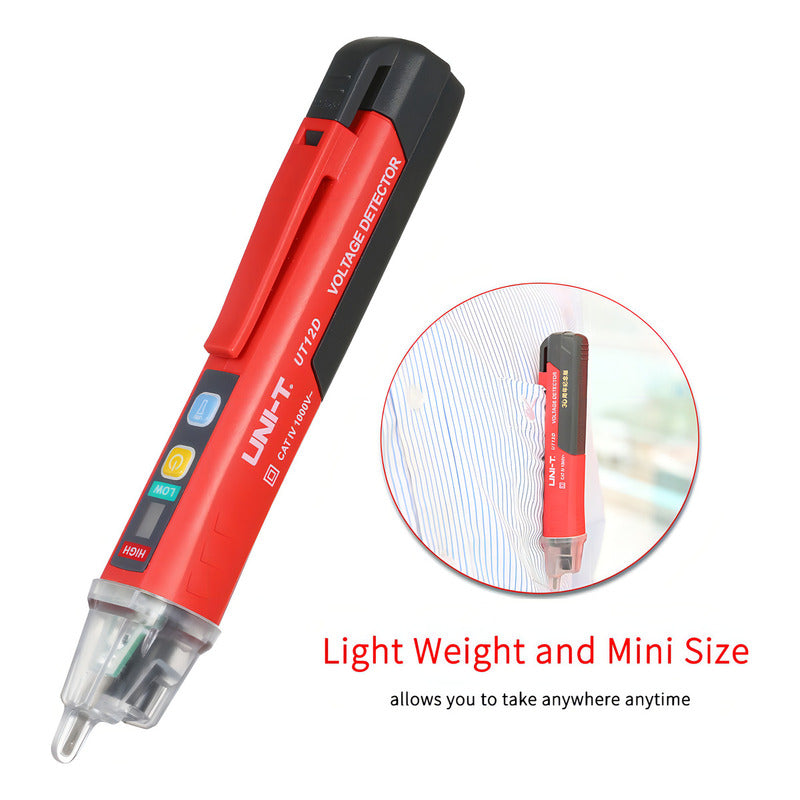 Tester Detector Fase Buscapolo Voltaje Uni-t Portatil 1000v Rojo Y Negro