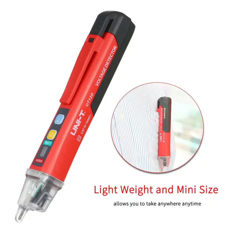 Tester Detector Fase Buscapolo Voltaje Uni-t Portatil 1000v Rojo Y Negro