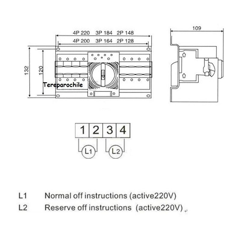 Ats Switch Transferencia Automatico Mcb 63a 220v Generador Gris