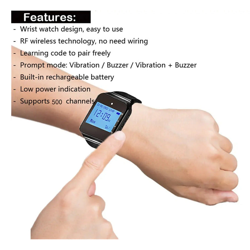 Boton Inalambrico Localizador Garzon Reloj Restaurant Pager