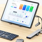 Hub Usb/tipoc 8 En 1 Puertos Usbc Usb2.0 Usb3.0 Sd  Tf Jack Negro