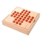 Juego Solitario Senku Artesanal 35 Piezas Madera Iq Puzzle