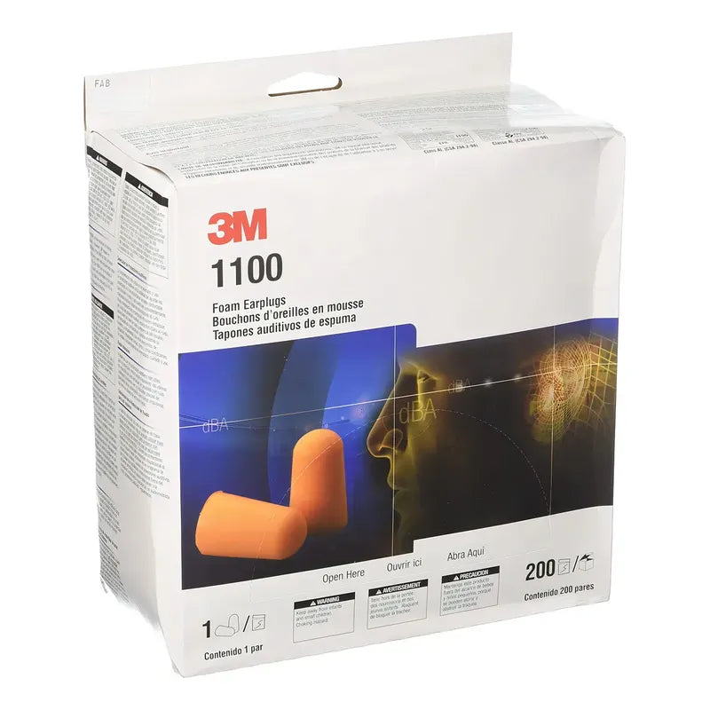 Tapones Para Oídos 3m 1100, De Espuma, 200 Pares No Aplica