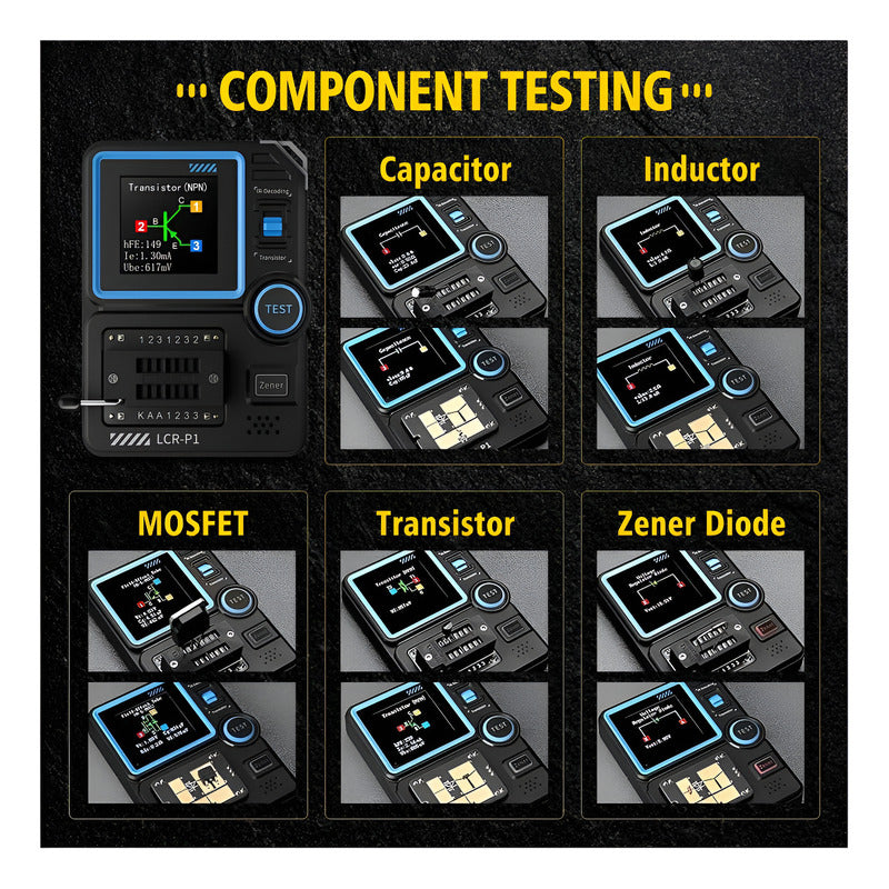 Probador Transistores Diodos Condensadores Tester Esr Lcr-p1