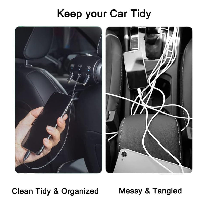 Cargador Celular Usb-c Auto Para iPhone Android Uber Taxi Negro