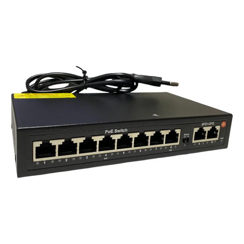 Switch Poe 8 Puertos + 2 Uplink De Red Modelo 1028mn