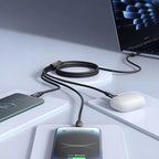 Cable Cargador Usb 3 En 1 Para Lightning Tipo-c Y Micro Usb