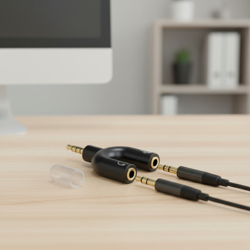 Adaptador 3.5mm Audio Macho Microfono Audifono Hembra Pololo