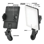 Panel Luz Lampara Con Clip Video Camara Para Telofono 60 Led Negro 3200k-5600k Ajustable