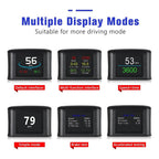 Velocímetro Obd2 Obdii Medidor Digital Inteligente Pantalla Temperatura Hora Consumo De Combustible Hud P10 Negro