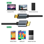 Cable Usb Tipo C A Micro-b Usb 5 Gb 3a Para Disco Duro 50cm Gris Oscuro