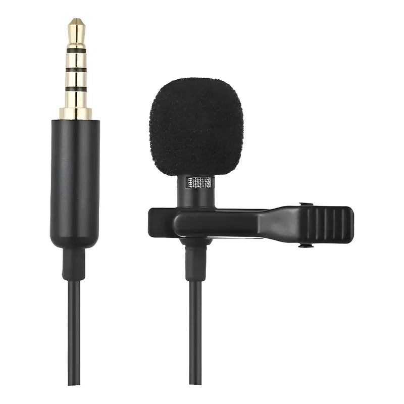 Microfono Condensador Lavalier Solapa Para Celulares Tictok Negro