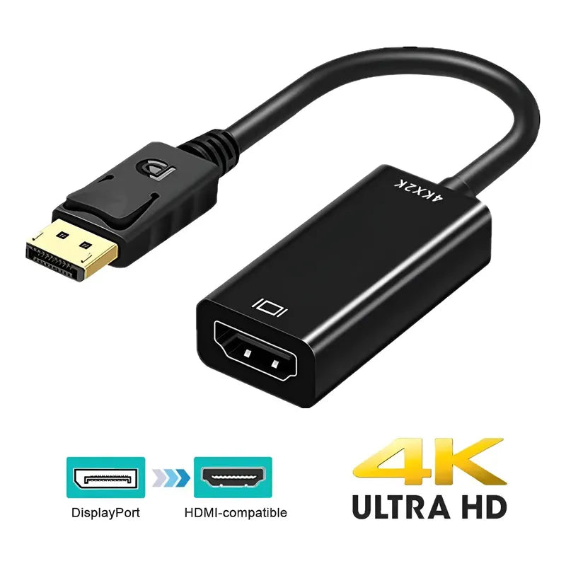 Cable Displayport A Hdmi H Adaptador / Dp / Display Port  Negro
