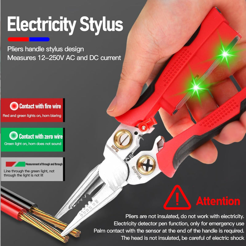 Alicate Electricista Pinza Pelacable Con Deteccion Eléctrica