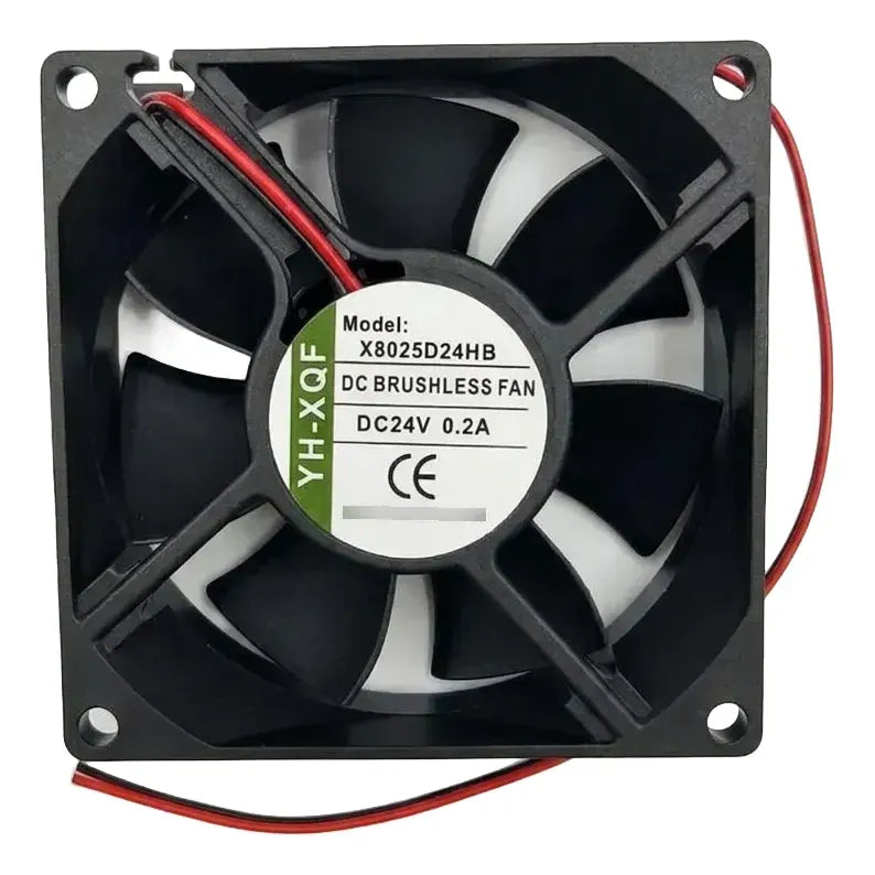 Ventilador X8025d24hb 24v 0.2a 80x80x25mm 2 Cables Negro Negro