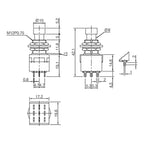 Switch Presion Pulsador Interruptor Pedalera 3pdt 9 Pines Azul Silver