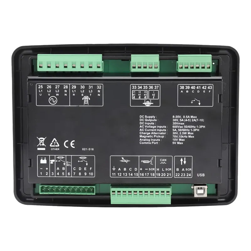 Tereparochile 6120 Mkii Modulo Control Generador Automatico Ats Lcd Verde