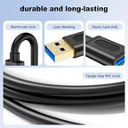 Cable Extensión Alargador Usb A Macho Hembra 2 Mt Usb 3.0 Negro