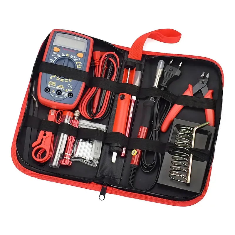 Kit Soldador Eléctrico Lápiz Newacalox 60w Con Multímetro Y Accesorios
