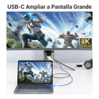 Cable Usb C A Displayport 1.4 8k 60hz 4k 144hz 2 Metros Alta Velocidad Resolución Gris